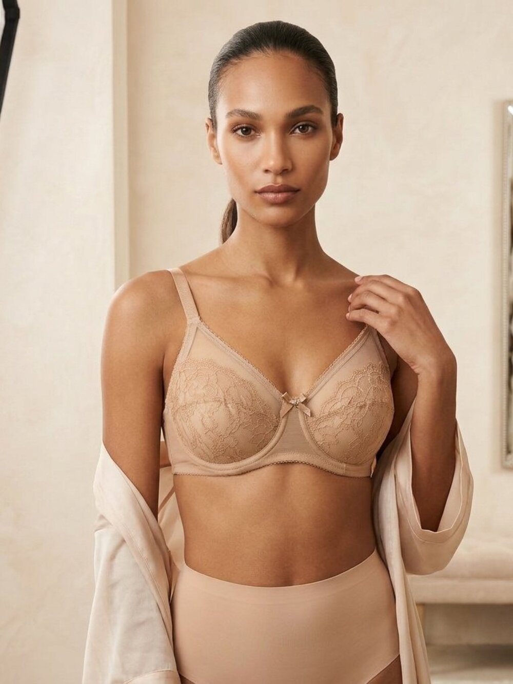 Wacoal DEEP PLUM/PURPLE Retro Chic Sheer Lace Underwire Bra Size 38D